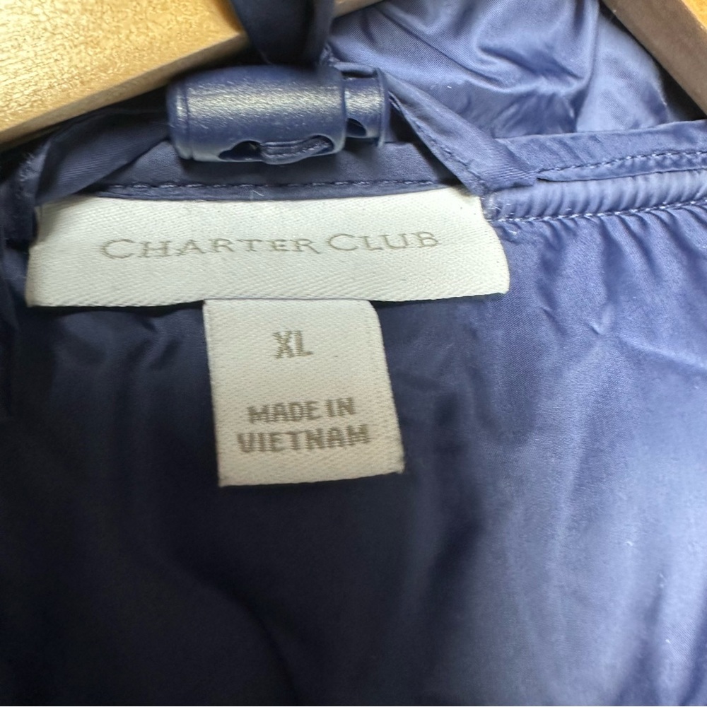 Charter Club puffer vest with hoodie marine blue - Picture 3 of 14